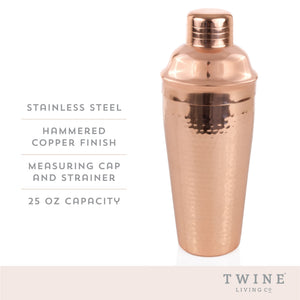 Twine Living Hammered Copper Cocktail Shaker - view 4