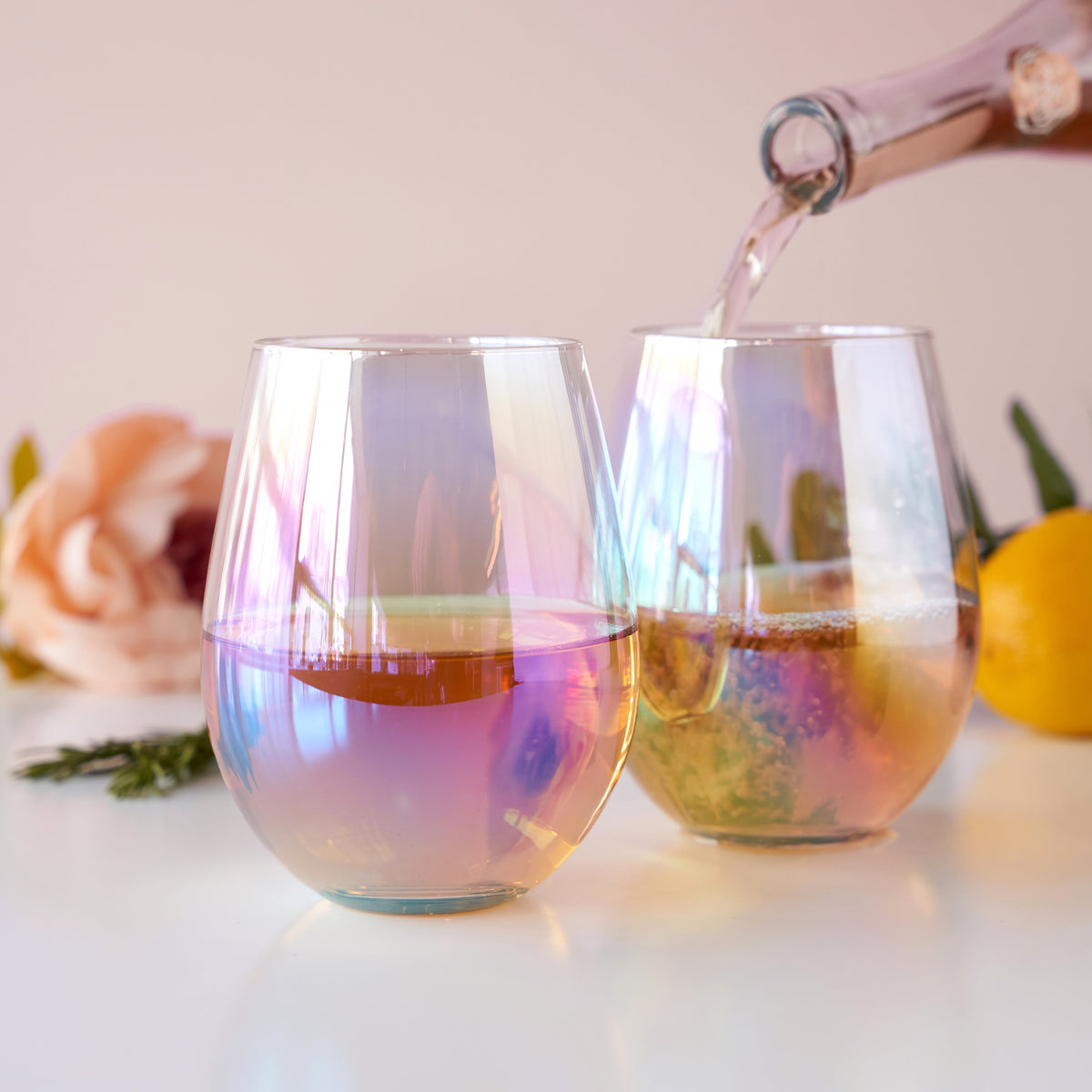 Twine Living Luster Stemless Wine Glasses