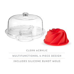 Twine Living Multi-Functional Acrylic Server with Bundt Cake Mold - view 3