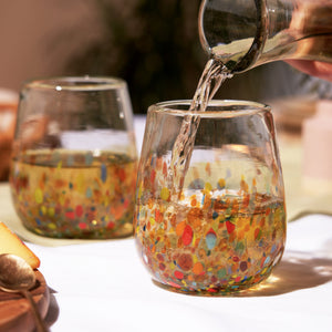 Twine Living Segunda Vida Artistico Stemless Wine Glasses