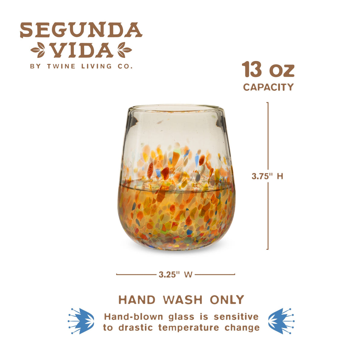 Twine Living Segunda Vida Artistico Stemless Wine Glasses - view 6