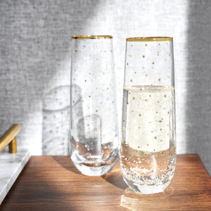 Twine Living Starlight Stemless Champagne Flutes