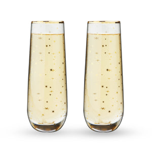 Twine Living Starlight Stemless Champagne Flutes - view 3