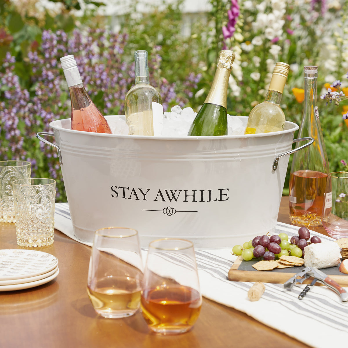 Twine Living Stay Awhile Metal Drink Tub