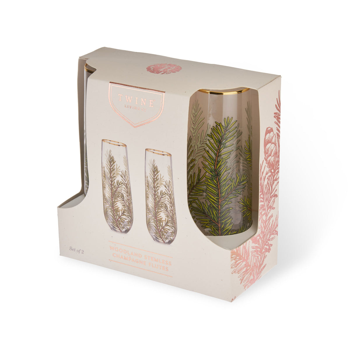 Twine Living Woodland Stemless Champagne Flute Set - view 7