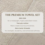 Cotton Linen-Like Border 6-Piece Towel Set - Priya Collection