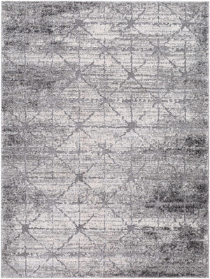 Tyree Distressed Gray Trellis Area Rug