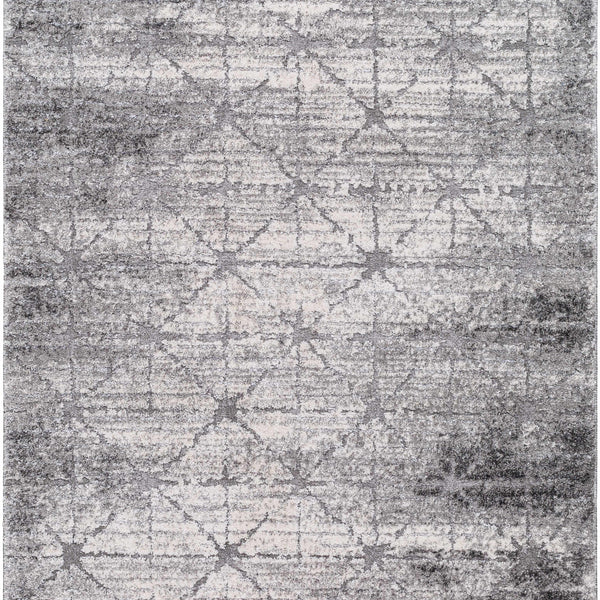 Tyree Distressed Gray Trellis Area Rug