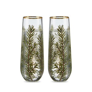 Woodland Stemless Champagne Flute Set