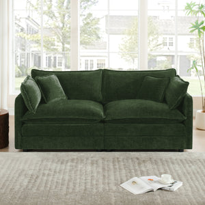 UI Furniture Modern Fabric Loveseat Sofa Couch with Deep Seat and 4 Pillows - view 2