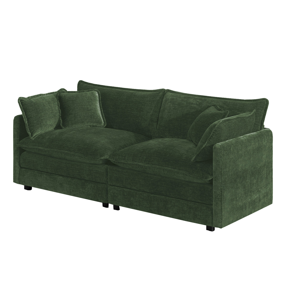 UI Furniture Modern Fabric Loveseat Sofa Couch with Deep Seat and 4 Pillows - view 4