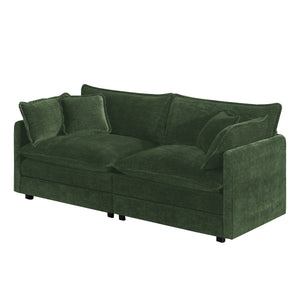 UI Furniture Modern Fabric Loveseat Sofa Couch with Deep Seat and 4 Pillows - view 4