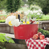 Big Red Galvanized Metal Tub