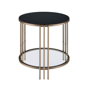 Urban Nest Abisha Sintered Stone Top Round Table with Lower Shelf - view 5