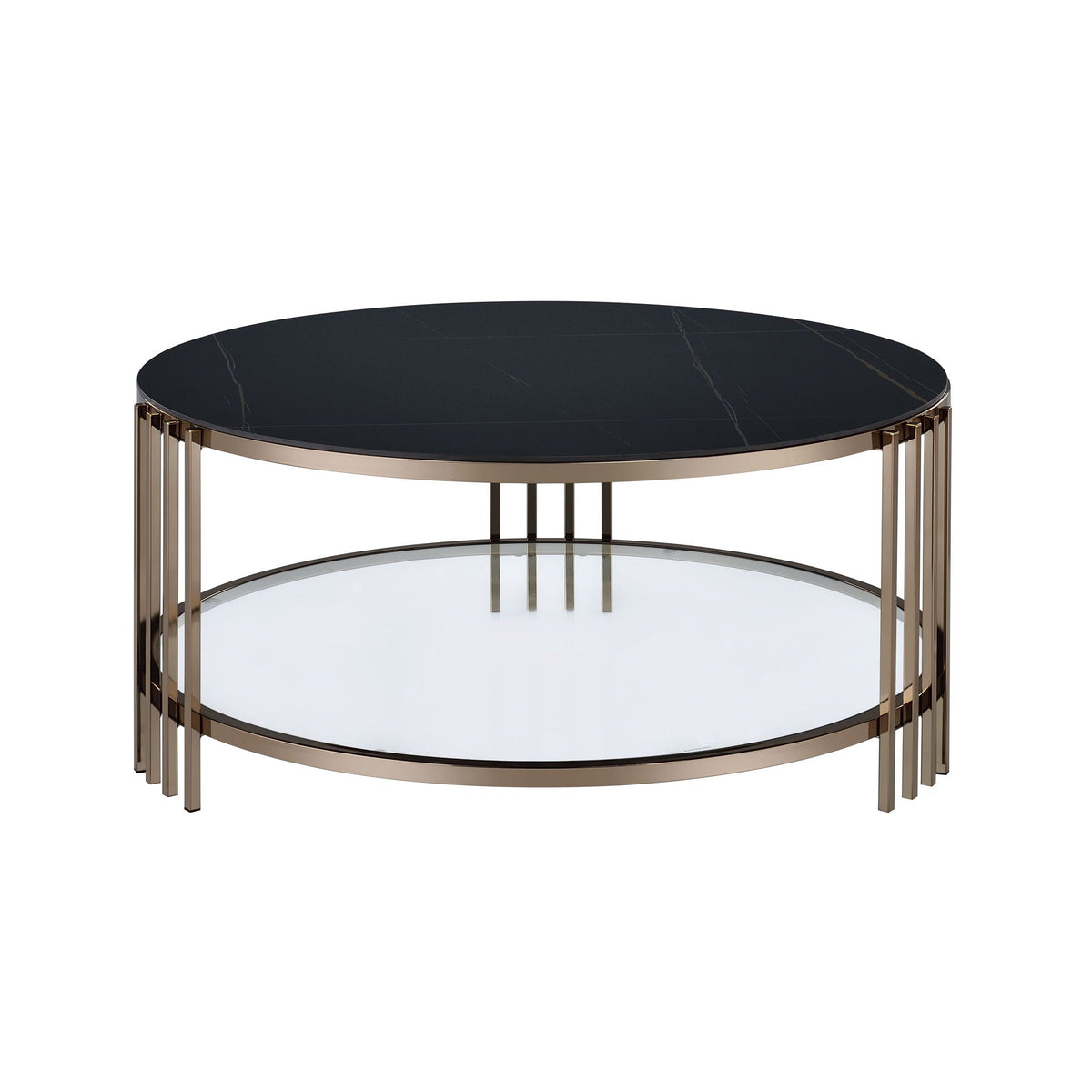 Urban Nest Abisha Sintered Stone Top Round Table with Lower Shelf - view 6