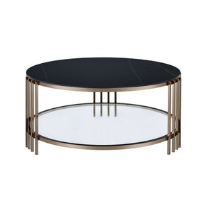 Urban Nest Abisha Sintered Stone Top Round Table with Lower Shelf - view 6