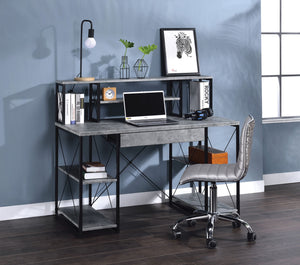 Urban Nest Amiel All Purpose Writing Desk with Storage in Dark Gray