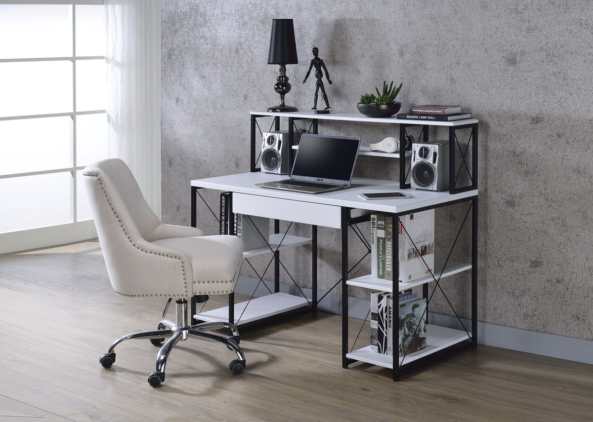 Urban Nest Amiel All Purpose Writing Desk with Storage in White