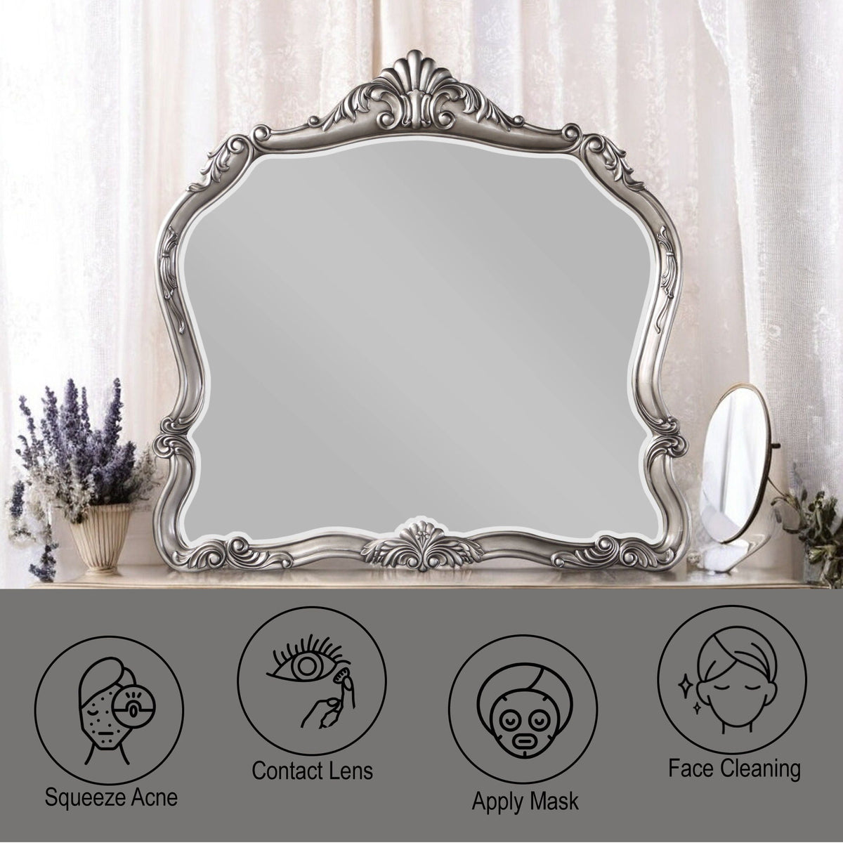 Ariadne - Mirror - Antique Silver - Best Buy Furniture