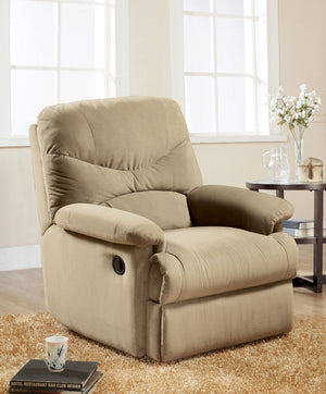 Urban Nest Arcadia Micro Motion Glider Recliner with Smooth Gliding Motion in Beige