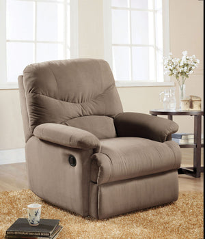 Urban Nest Arcadia Micro Motion Glider Recliner with Smooth Gliding Motion in Light Brown