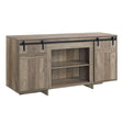 Urban Nest Bellarosa TV Stand with Sliding Barn Doors in Dark Gray