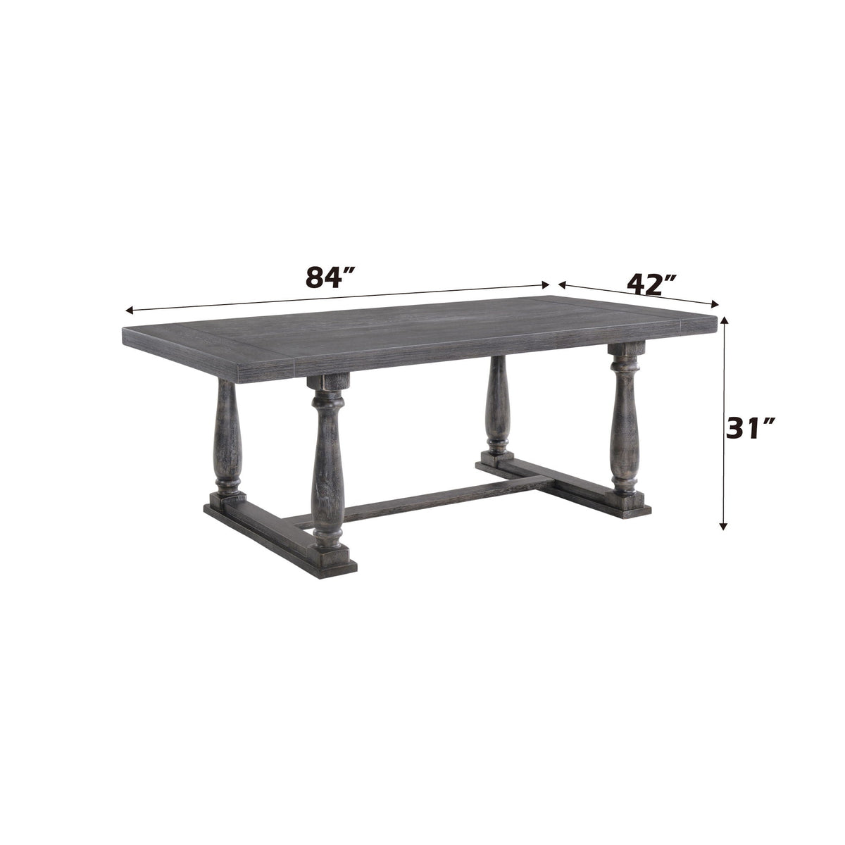 Urban Nest Bernard Weathered Dining Table - view 5