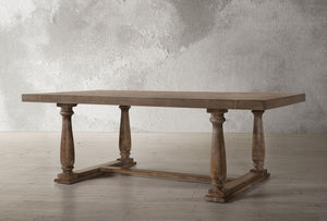 Urban Nest Bernard Weathered Dining Table in Light Brown