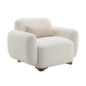 Urban Nest Boucle Accent Chair with Toss Pillow