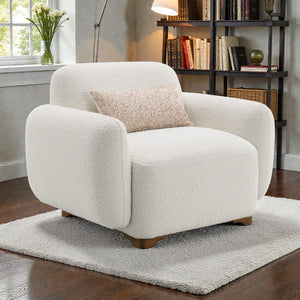 Urban Nest Boucle Accent Chair with Toss Pillow - view 4
