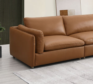Urban Nest Brighton Top Grain Leather Modular Sectional with Ottoman - view 3