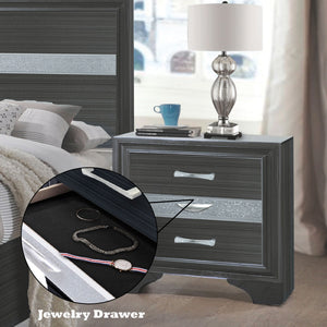 Urban Nest Chic Design Accent Nightstand with Felt-Lined Jewelry Drawer - view 7