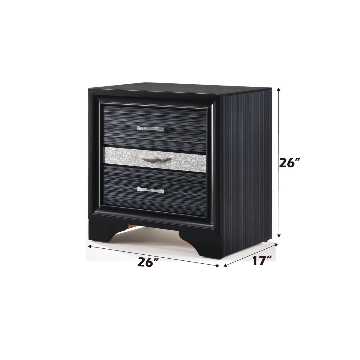 Urban Nest Chic Design Accent Nightstand with Felt-Lined Jewelry Drawer - view 8