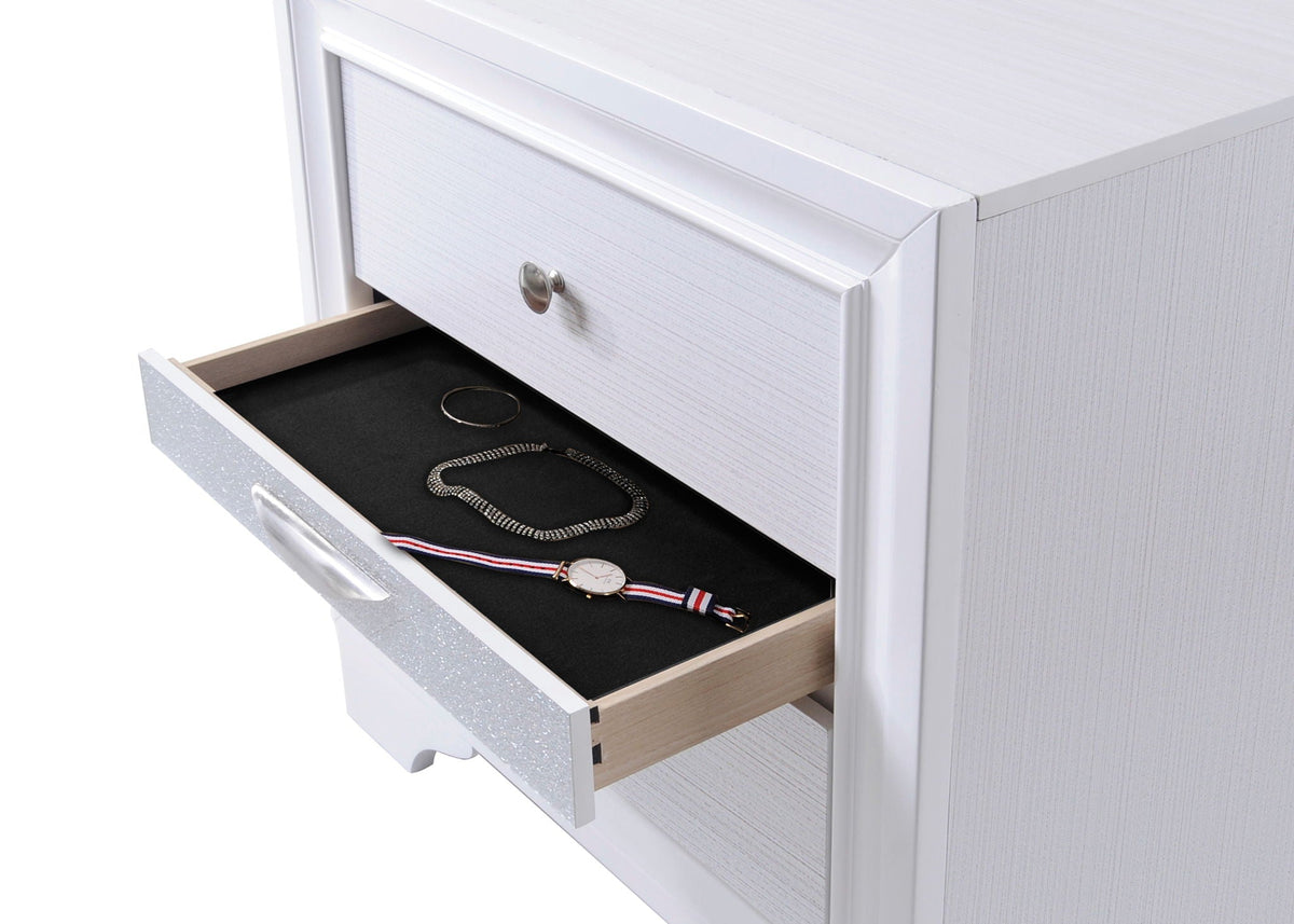 Urban Nest Chic Design Accent Nightstand with Felt-Lined Jewelry Drawer - view 5