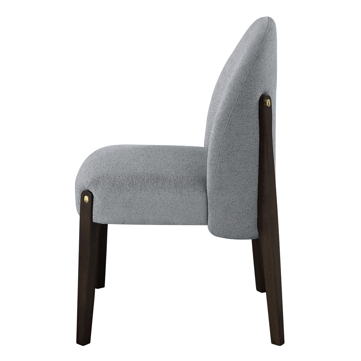Urban Nest Clayten Gray Fabric Dining Chair Set of 2 with Espresso Finish - view 5