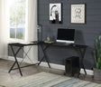 Urban Nest Dazenus L-Shape Corner Desk with Metal Frame in Black