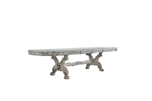 Urban Nest Dresden Elegant Dining Table with Wood Construction in Pearl Silver