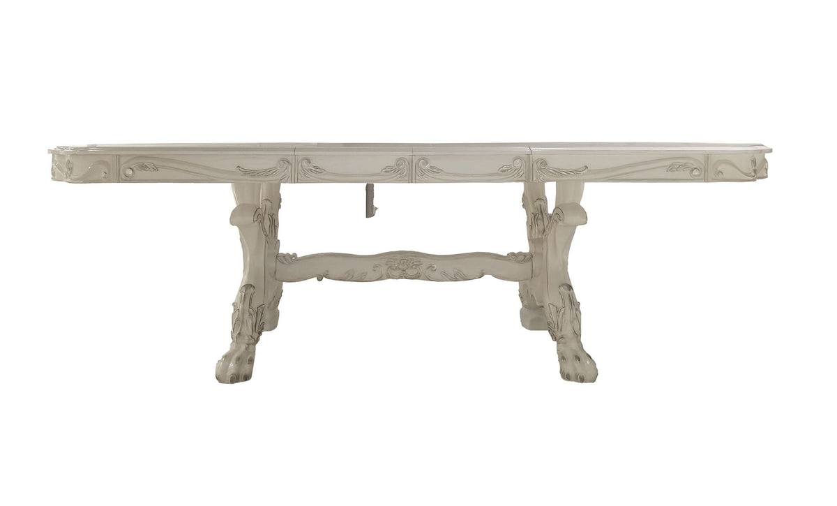Urban Nest Dresden Elegant Dining Table with Wood Construction in Pearl Silver - view 2