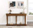 Urban Nest Garrison Wooden Console Table with Base Shelf in Light Brown