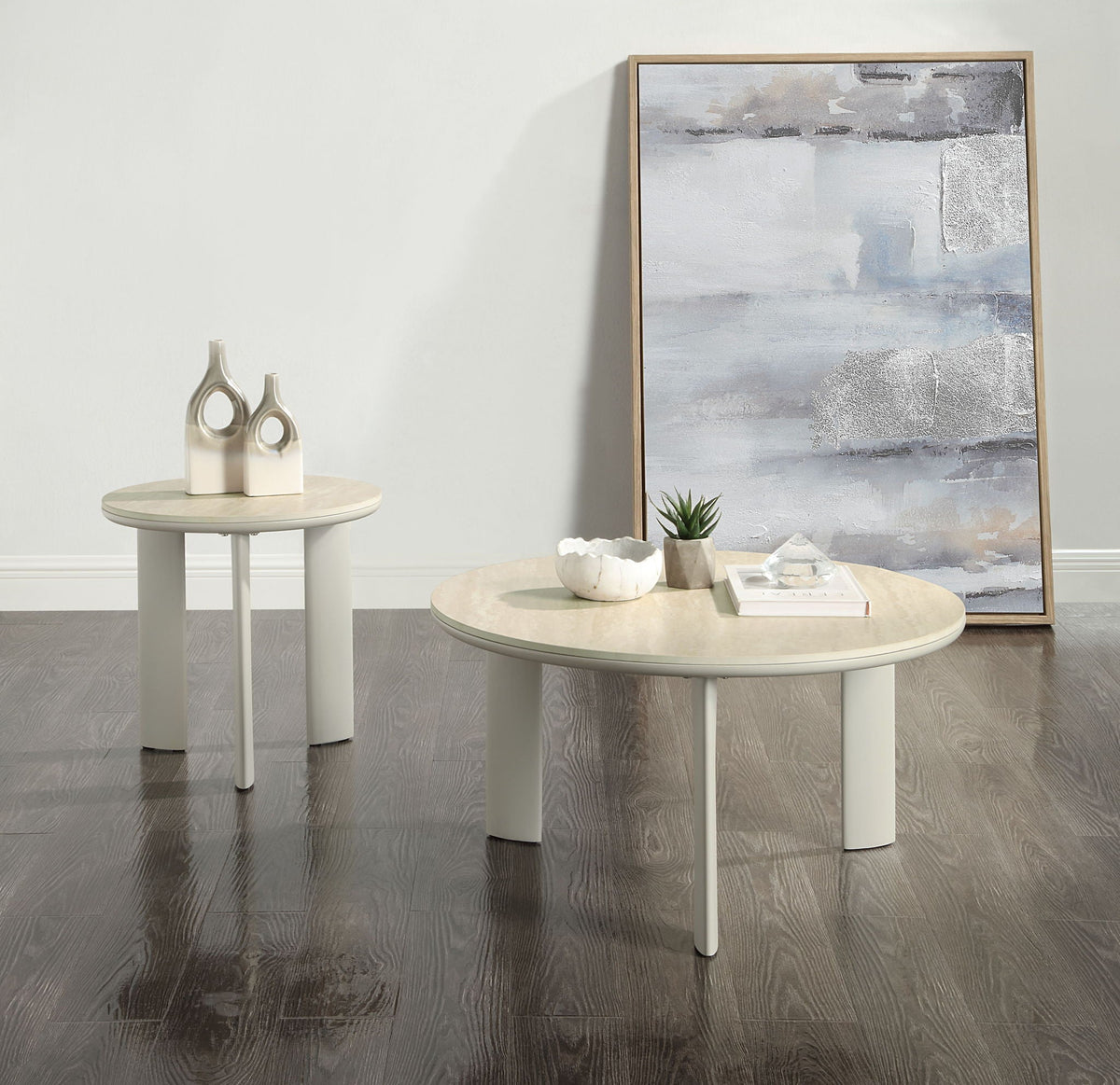 Urban Nest Gray Ceramic Top Coffee Table with Durable Surface - view 4