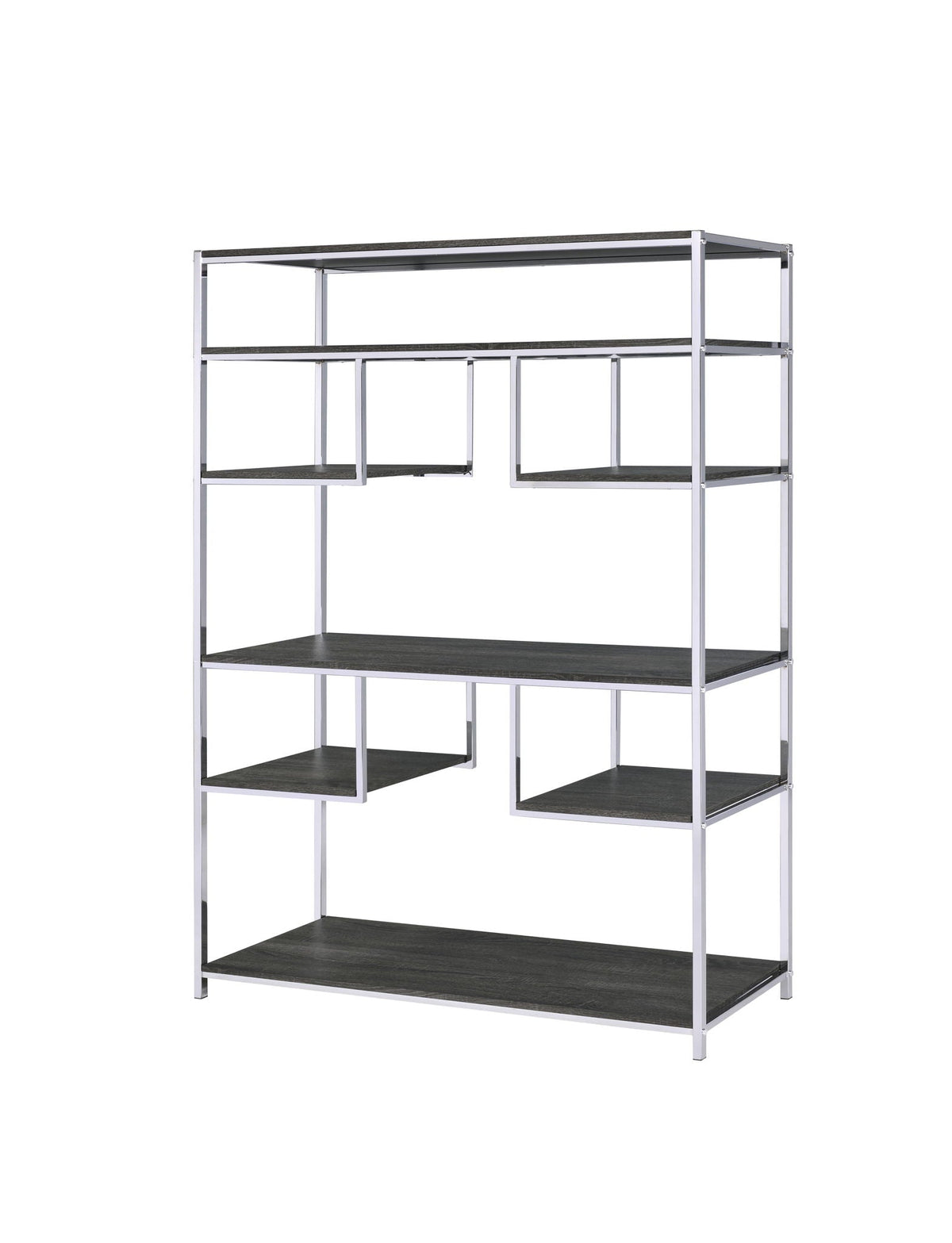 Vonara - Bookshelf - Chrome / Gray / Oak - Best Buy Furniture