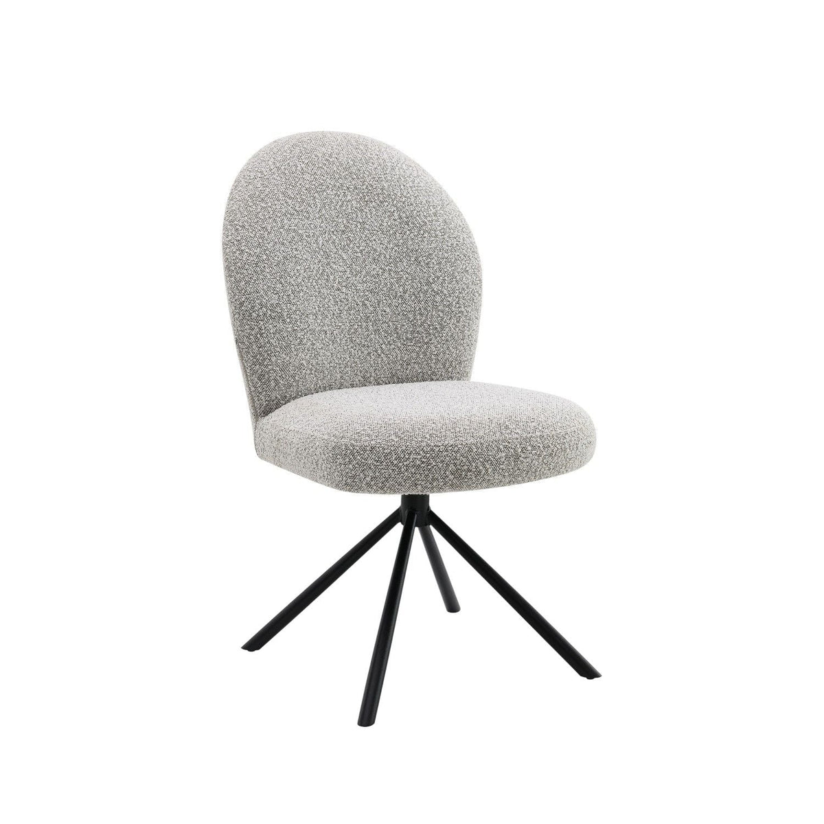 Urban Nest Gray Swivel Side Chair Set with Boucle Fabric