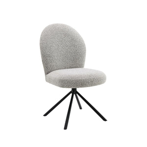 Urban Nest Gray Swivel Side Chair Set with Boucle Fabric