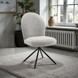 Urban Nest Gray Swivel Side Chair Set with Boucle Fabric - view 4