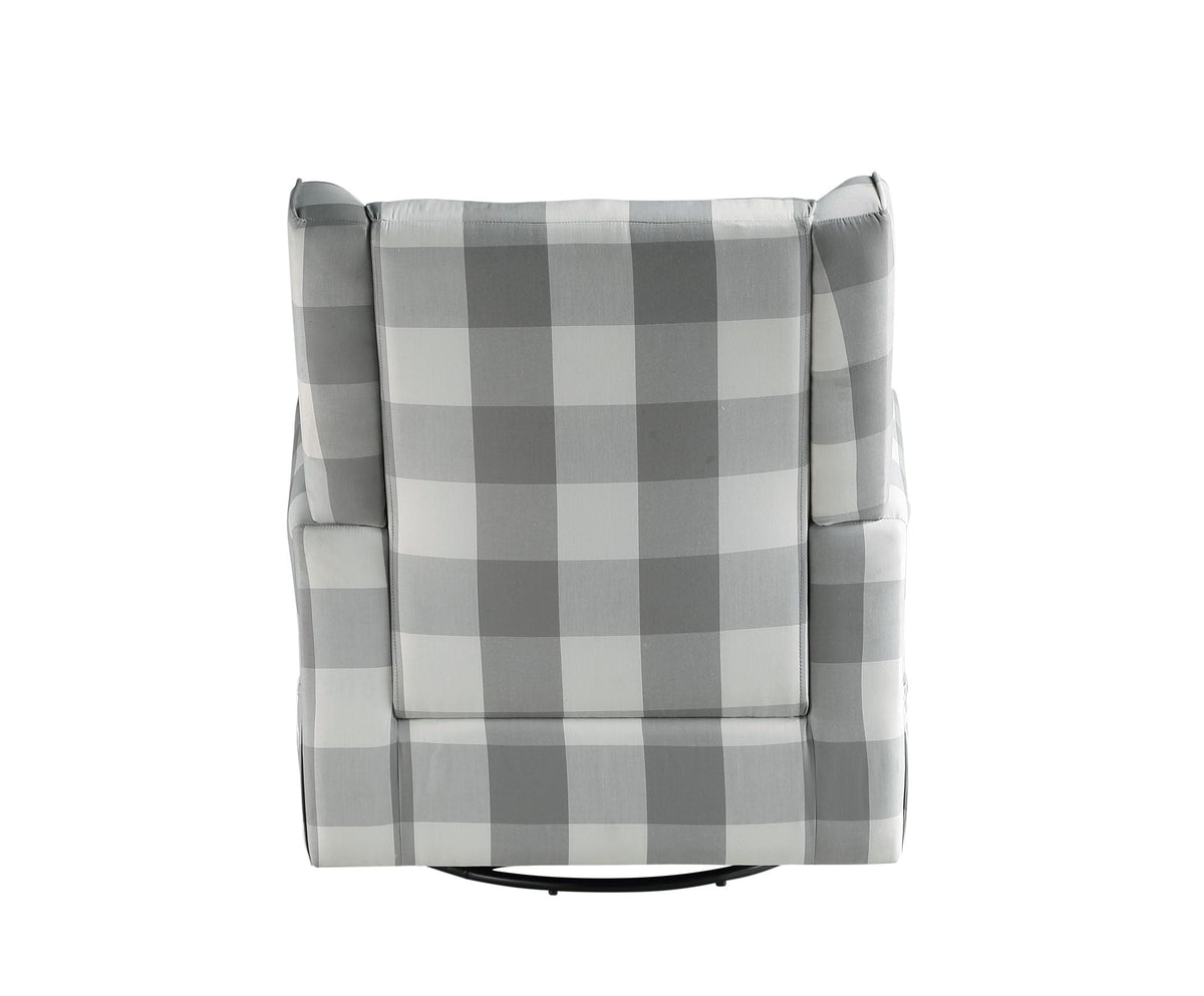 Patli - Glider Chair With Swivel - Gray / White - Best Buy Furniture