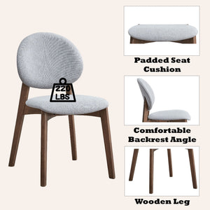 Urban Nest Hadasa Side Chair Set of 2 with Elegant Upholstery - view 2