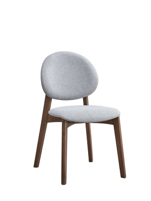 Urban Nest Hadasa Side Chair Set of 2 with Elegant Upholstery in Gray