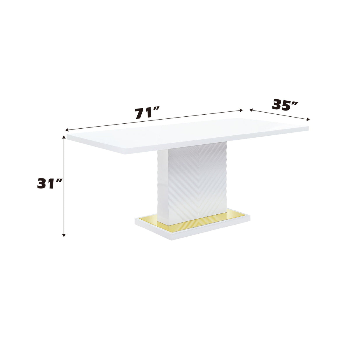 Urban Nest High Gloss Dining Table with Pedestal Base