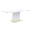 Urban Nest High Gloss Dining Table with Pedestal Base in White