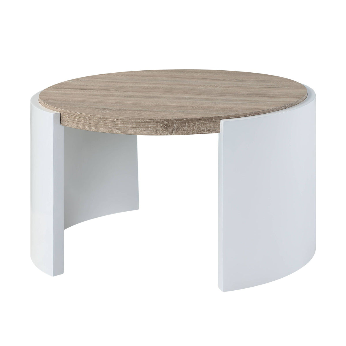 Urban Nest High Gloss End Table with Thick Tabletop in Light Brown - view 2